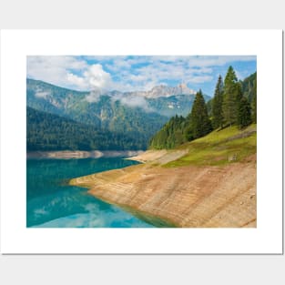 Low Water in Sauris Lake, North Italy Posters and Art